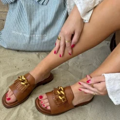 Copenhagen Shoes Flade Sandaler^ANAKIN - Cognac