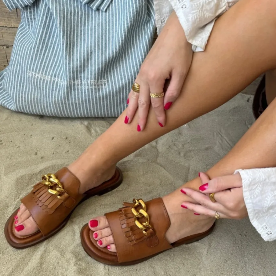 Copenhagen Shoes Flade Sandaler^ANAKIN - Cognac