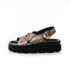 Copenhagen Shoes Flade Sandaler^AS A WOMAN - COGNAC SNAKE Asa woman sandal cognac snake