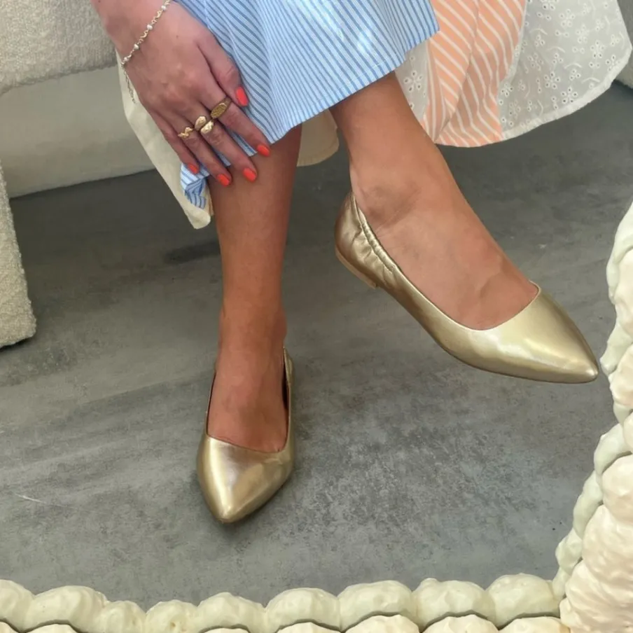 Copenhagen Shoes Ballerinasko^BALLERINA 23 Leather - Gold
