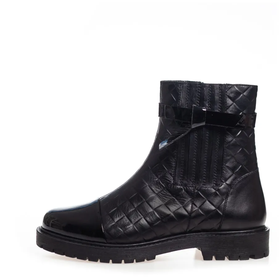 Copenhagen Shoes Ankelstøvler^BE MY GUEST - BLACK PATENT Bemy guest boot black patent