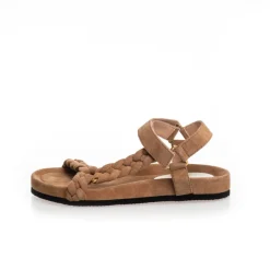 Copenhagen Shoes Flade Sandaler^BEACH SUEDE - DARK BEIGE (SAFARI) Beachsuede sandal dark beige safari