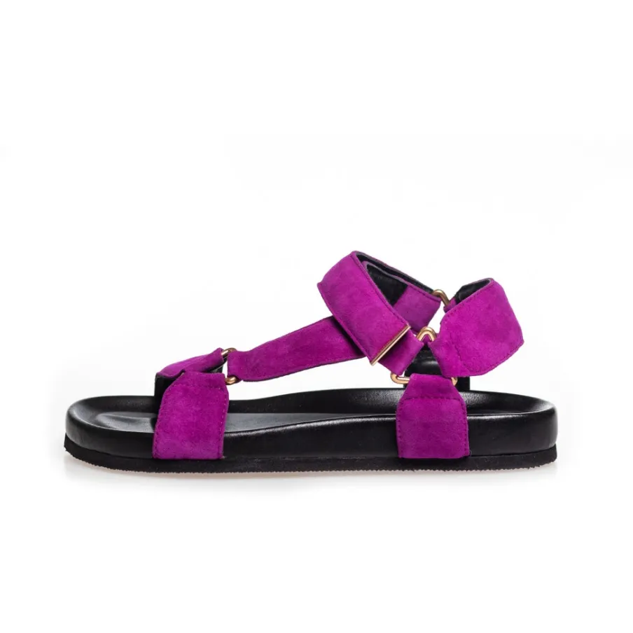 Copenhagen Shoes Flade Sandaler^CARRIE SUEDE - FUCHSIA (DAHLIA) Carriesuede sandal fuchsia dahlia