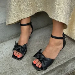 Copenhagen Shoes Sandaler Med Hæl|Stiletter^DANCING 23 LEATHER - Black Leather Dancing23 leather heels black leather