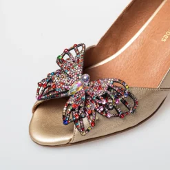 Copenhagen Shoes Sandaler Med Hæl|Stiletter^DIAMONDS AND BUTTERFLIES - GOLD Diamondsand butterflies heels gold