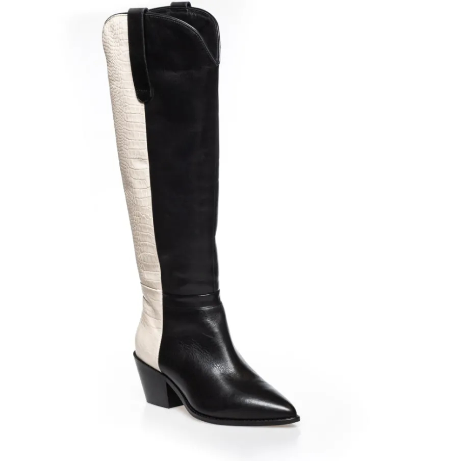 Copenhagen Shoes Støvler Med Hæl|Lange Støvler^DIVIDED MULTI - BLACK/OFF WHITE Black off white
