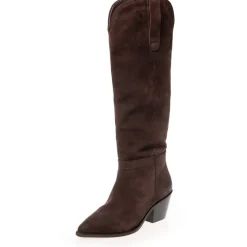 Copenhagen Shoes Støvler Med Hæl|Lange Støvler^DIVIDED SUEDE - DARK BROWN (COFFEE BEAN) Dark brown coffee bean
