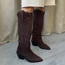 Copenhagen Shoes Støvler Med Hæl|Lange Støvler^DIVIDED SUEDE - DARK BROWN (COFFEE BEAN) Dark brown coffee bean