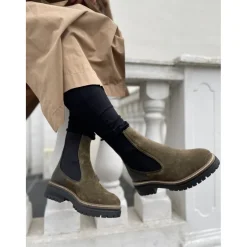Copenhagen Shoes Chelsea Boots|Ankelstøvler^FALL 21 Suede Copenhagenshoes By Josefine Valentin - Army Fall21 suede copenhagenshoes by josefine valentin boot army