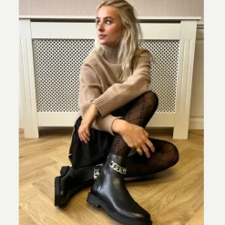 Copenhagen Shoes Ankelstøvler^FLOWER EYES - BLACK/SILVER Flowereyes boot black silver