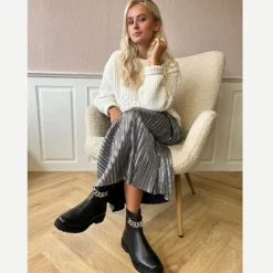 Copenhagen Shoes Ankelstøvler^FLOWER EYES - BLACK/SILVER Flowereyes boot black silver