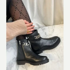Copenhagen Shoes Ankelstøvler^FLOWER EYES - BLACK/SILVER Flowereyes boot black silver