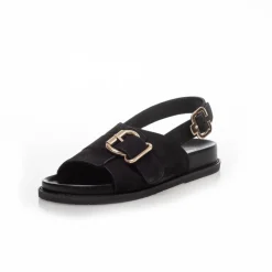 Copenhagen Shoes Flade Sandaler^FOREVER YOU SUEDE - BLACK Foreveryou suede sandal black