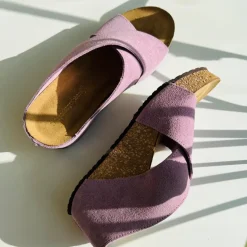 Copenhagen Shoes Sandaler Med Kilehæle^FRANCES 22 Suede - LAVENDER (GLICINE) Lavender glicine