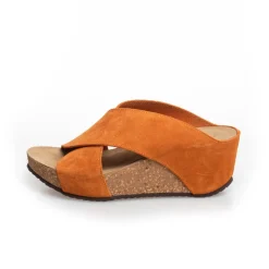 Copenhagen Shoes Sandaler Med Kilehæle^FRANCES 22 Suede - ORANGE (ARANCIO 400) Orange arancio 400
