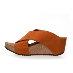 Copenhagen Shoes Sandaler Med Kilehæle^FRANCES 23 Suede - ORANGE (ARANCIO 400) Frances23 suede slippers orange arancio 400