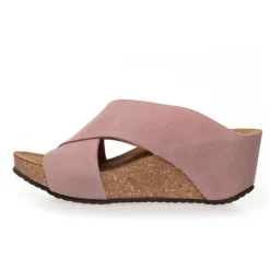 Copenhagen Shoes Sandaler Med Kilehæle^FRANCES 23 Suede - ROSE (ANTICO 622) Frances23 suede slippers rose antico 622