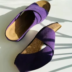 Copenhagen Shoes Sandaler Med Kilehæle^FRANCES 22 Suede - VIOLET (VIOLA U-27) Violet viola u 27