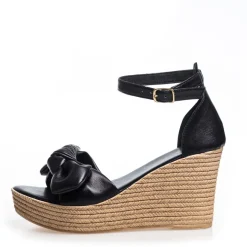 Copenhagen Shoes Sandaler Med Kilehæle^GENE - BLACK Genesandal wedge black