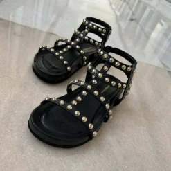 Copenhagen Shoes Flade Sandaler^GLORIE NIGHT - BLACK Glorienight sandal black