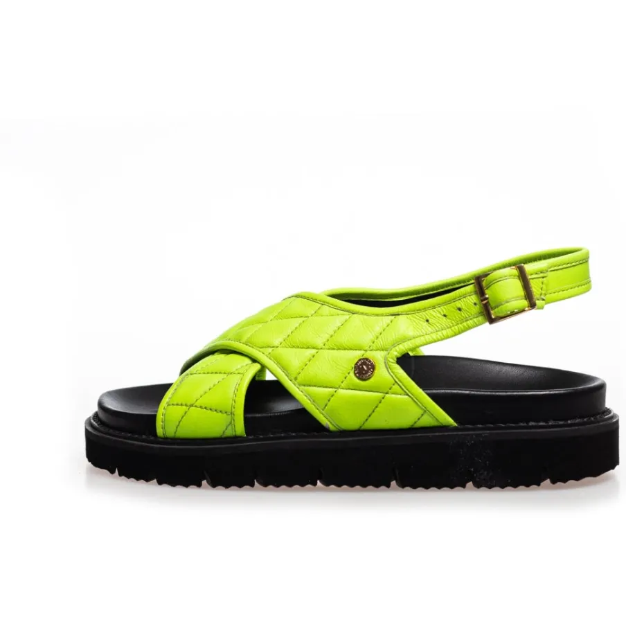 Copenhagen Shoes Flade Sandaler^GOING WILD NEON - NEON GREEN Goingwild neon sandal neon green