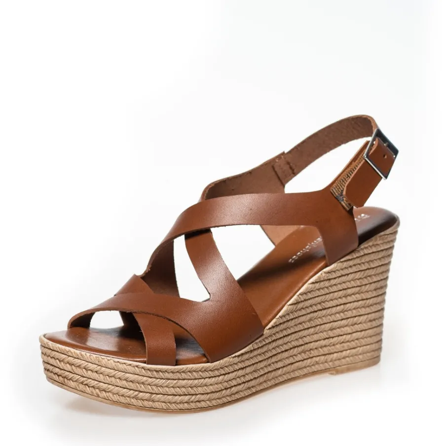 Copenhagen Shoes Sandaler Med Kilehæle^JADIE - COGNAC Jadiesandal wedge cognac
