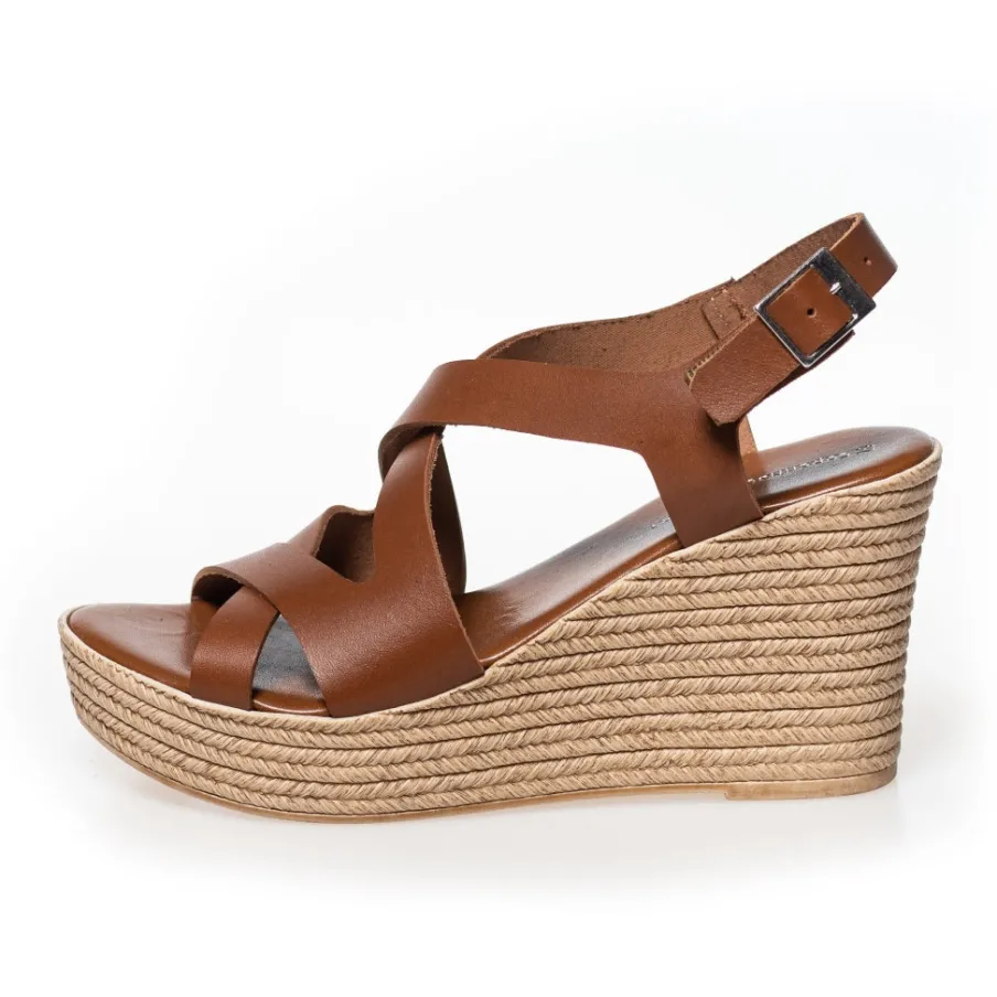 Copenhagen Shoes Sandaler Med Kilehæle^JADIE - COGNAC Jadiesandal wedge cognac