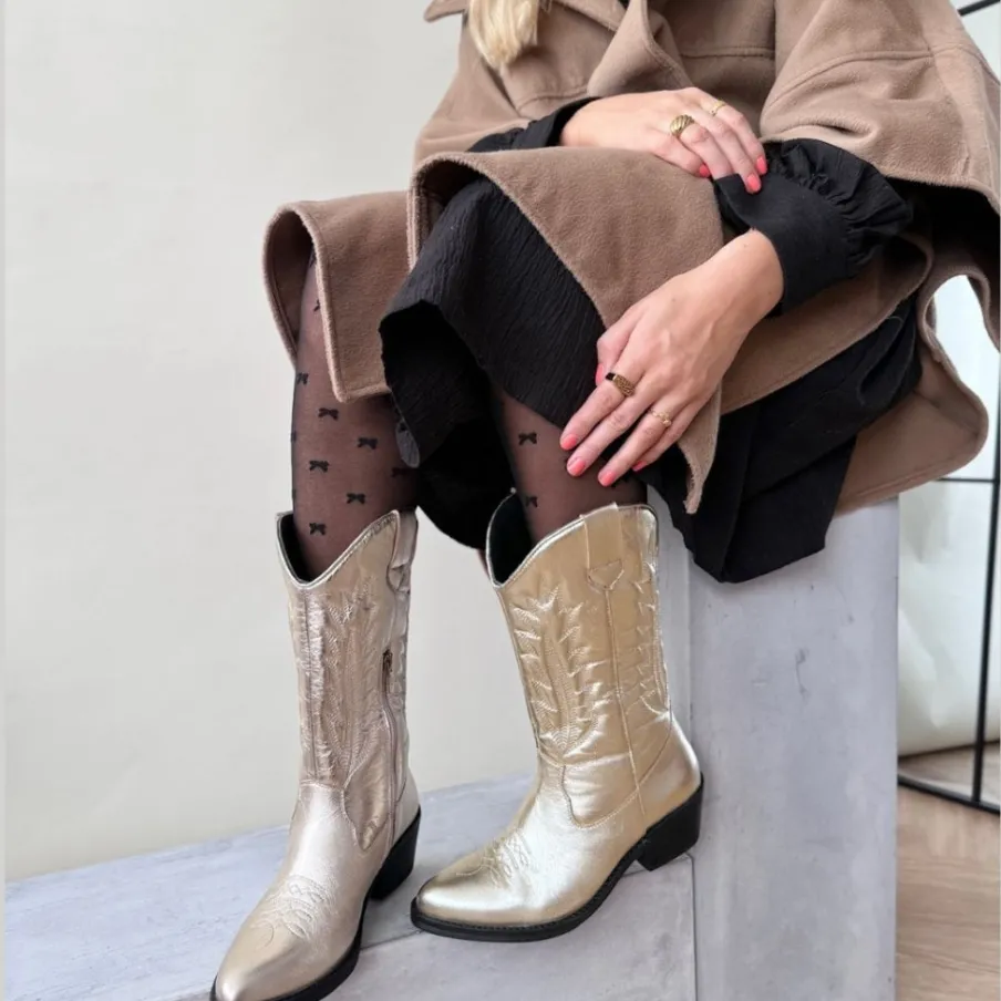 Copenhagen Shoes Lange Støvler|Støvler Med Hæl^KEEP YOUR POWER - METALLIC - Gold Metallic Keepyour power metallic boot gold metallic
