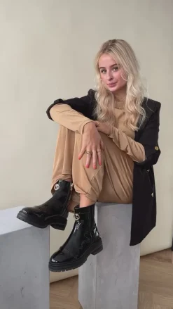 Copenhagen Shoes Ankelstøvler^LADY BOSS PATENT - Black Patent Ladyboss patent boot black patent