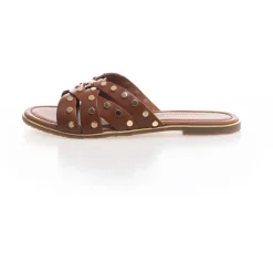 Copenhagen Shoes Flade Sandaler^LALA STUDS - Cognac