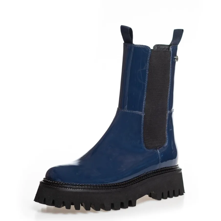 Copenhagen Shoes Ankelstøvler^LEMON PATENT - DARK BLUE PATENT Lemonpatent boot dark blue patent