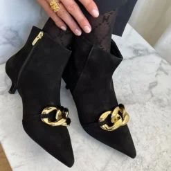 Copenhagen Shoes Støvler Med Hæl|Ankelstøvler^LOVE ME SUEDE - BLACK Loveme suede boot black