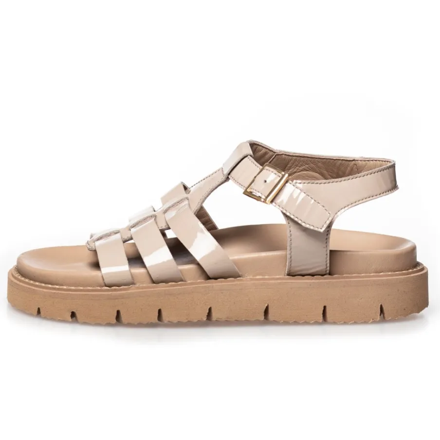 Copenhagen Shoes Flade Sandaler^MAGIC AND GIRLS PATENT - NUDE Magicand girls patent sandal nude