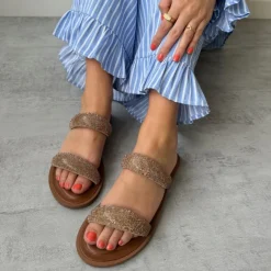Copenhagen Shoes Flade Sandaler^MISTY - Gold