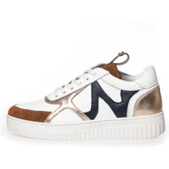 Copenhagen Shoes Sneakers^MY BESTIE - WHITE/COGNAC/NAVY White cognac navy