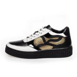 Copenhagen Shoes Sneakers^MY PRIVATE SNEAKS - BLACK/WHITE/GOLD Black white gold