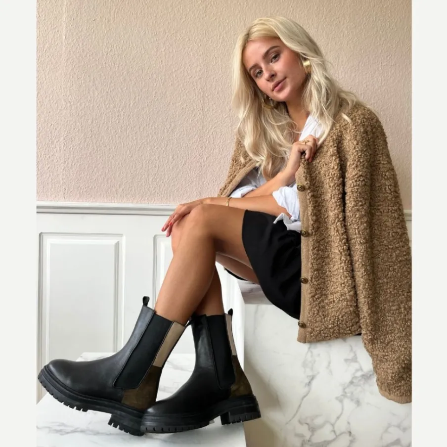 Copenhagen Shoes Chelsea Boots|Ankelstøvler^NEW CHESSNY COMBI - Black Newchessny combi boot black