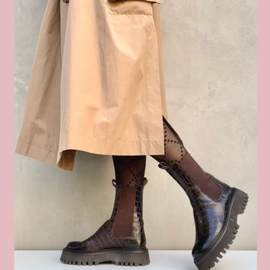 Copenhagen Shoes Chelsea Boots|Ankelstøvler^NEW LEMON CRC. - BORDEAUX Newlemon croco boot bordeaux