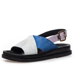 Copenhagen Shoes Flade Sandaler^NEW STRONGER 23 - SUEDE - BLUE/LAVENDER Newstronger 23 suede sandal blue lavender