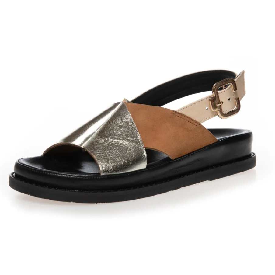 Copenhagen Shoes Flade Sandaler^NEW STRONGER MULTI 23 - GOLD/SAFARI Gold safari