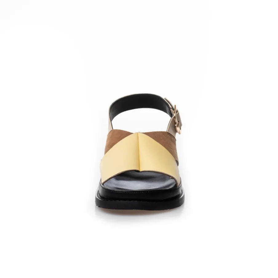 Copenhagen Shoes Flade Sandaler^NEW STRONGER MULTI 23 - PALE BANANA/SAFARI Newstronger multi 23 sandal pale banana safari