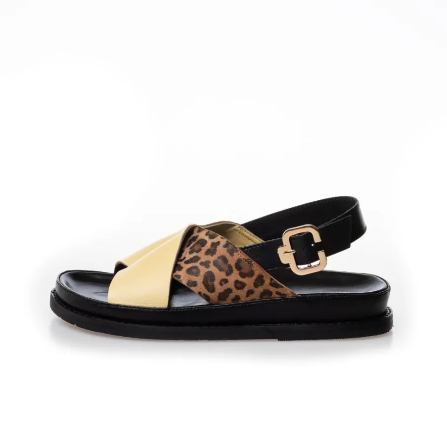 Copenhagen Shoes Flade Sandaler^NEW STRONGER MULTI 23 - PALE BANANA/LEO Newstronger multi 23 sandal pale banana leo