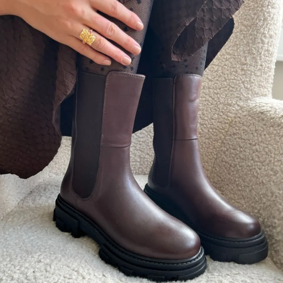 Copenhagen Shoes Chelsea Boots|Ankelstøvler^PENNY GIRL - Dark Brown (black Outsole) Pennygirl boot dark brown black outsole