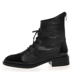 Copenhagen Shoes Ankelstøvler^POWER - BLACK W/PATENT TOE Powerstoevler black w patent toe
