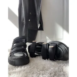 Copenhagen Shoes Flade Sandaler^ROCK ME BLACK - BLACK Rockme black sandal black