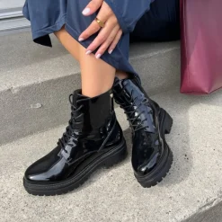 Copenhagen Shoes Ankelstøvler^ROCKA Laze - BLACK PATENT Rockalaze boot black patent