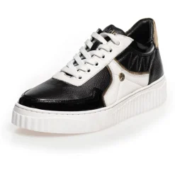 Copenhagen Shoes Sneakers^RUN WITH ME - BLACK/WHITE/GOLD Black white gold