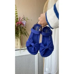 Copenhagen Shoes Flade Sandaler^SKY AND DIAMONDS 23 SUEDE - ELECTRIC BLUE Skyand diamonds 23 suede sandal electric blue
