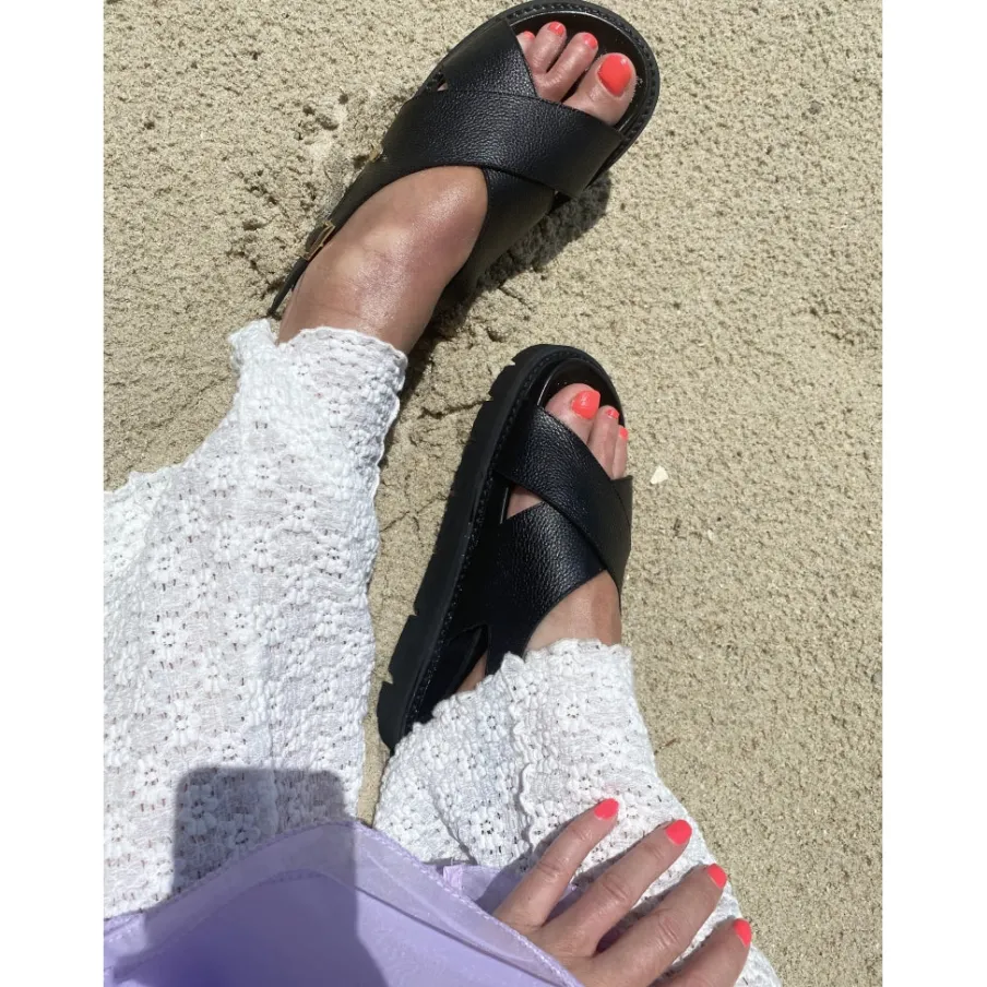 Copenhagen Shoes Flade Sandaler^SUMMERTIME - Black Summertimesandal black