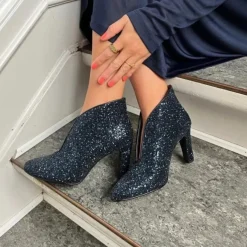 Copenhagen Shoes Stiletter|Støvler Med Hæl^SUS GLITTER - BLUE GLITTER Susglitter heels blue glitter